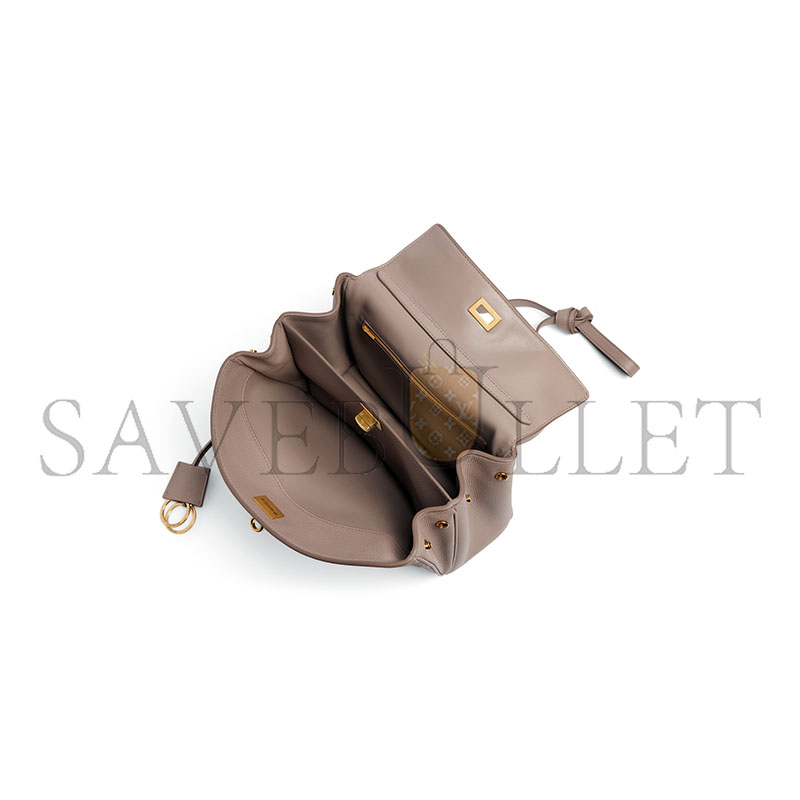 BALENCIAGA WOMEN'S RODEO HANDBAG SMALL GRAINED CALFSKIN IN SESAME 7897792ABV52914 (27*20*10cm) BALENCIAGA WOMEN'S RODEO HANDBAG SMALL GRAINED CALFSKIN IN SESAME 7897792ABV52914 (27*20*10cm)